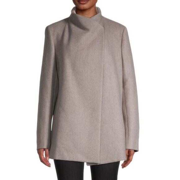 Theory Naomo Women’s Jacket Virgin Wool Cashmere Blend Gray Size M Retail $545 - Picture 1 of 6